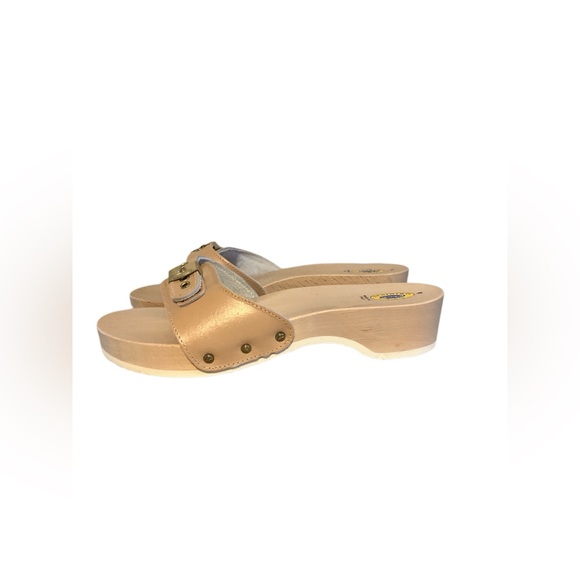 Dr. Scholl’s Classic Wooden Sandals Size 9 New without Box 1970’s Nuetral - Picture 3 of 6